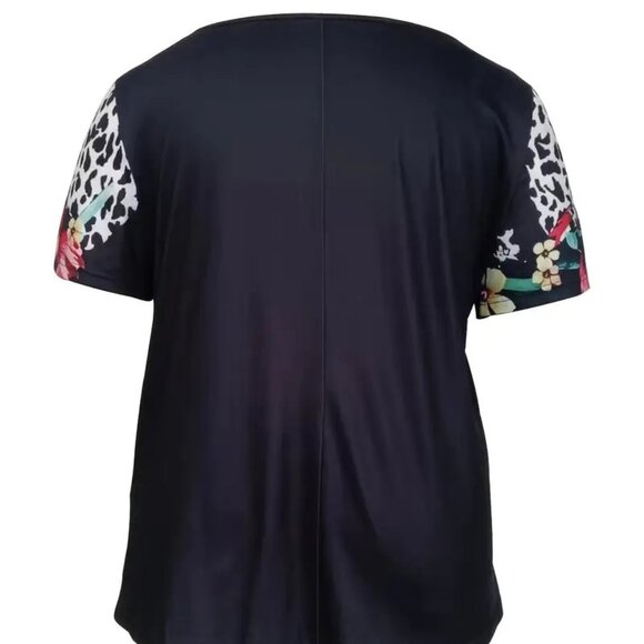 Women's Plus Size Floral  Relaxed-Fit Casual Summer Vacation Blouse Top 18W - Picture 3 of 7